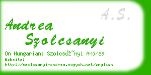 andrea szolcsanyi business card